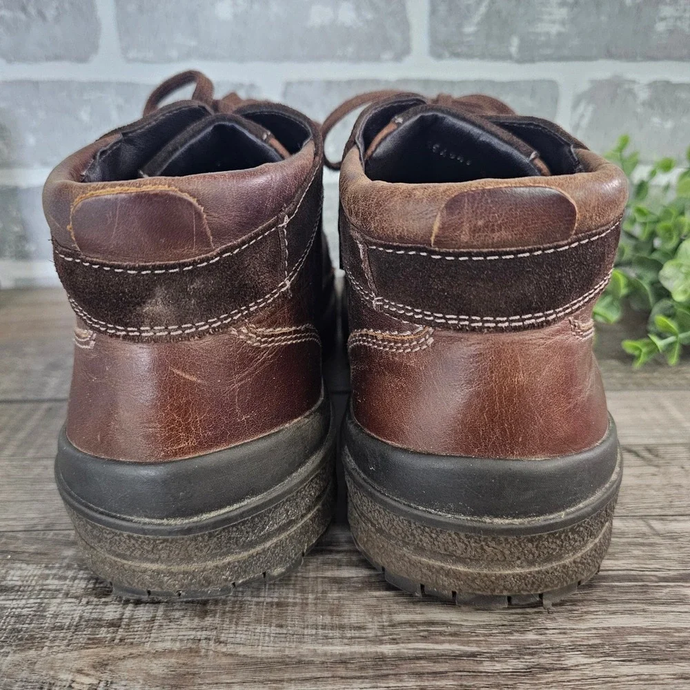 Josef Seibel TopDryTex Waterproof Leather Boots Mens EU 45 Brown Leather Lace Up